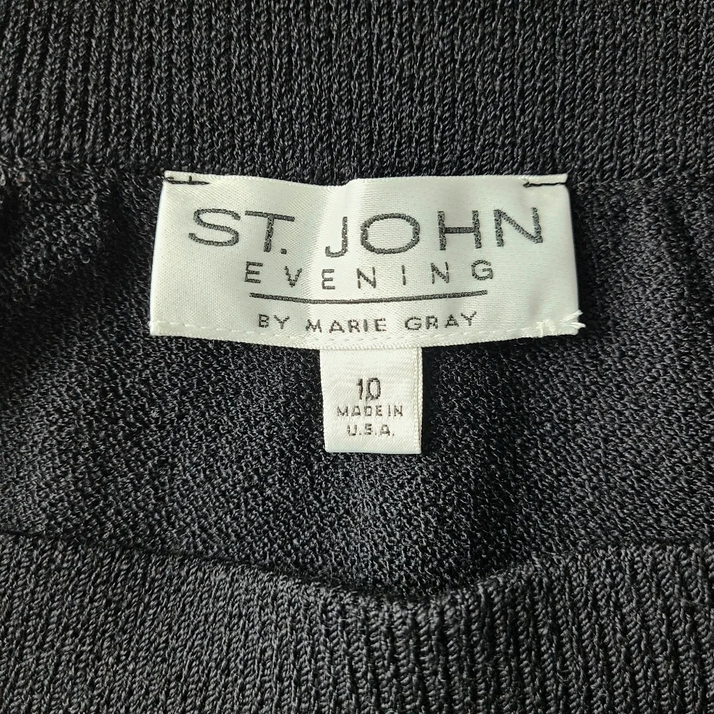 St. John Evening Santana Knit Contrast Ruffled Hem Quiet Luxury Skirt